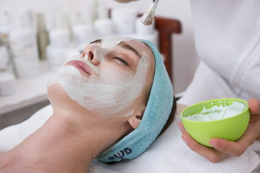 Facial treatment at a beauty salon