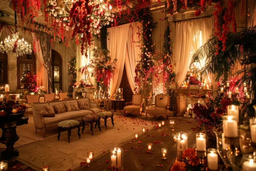 Candlelit wedding reception