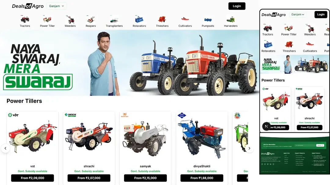 DealsOfAgro website designed and built by Crayora