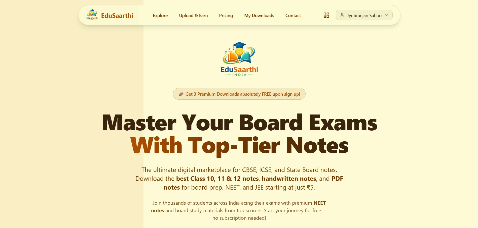 EduSaarthi India website designed and built by Crayora