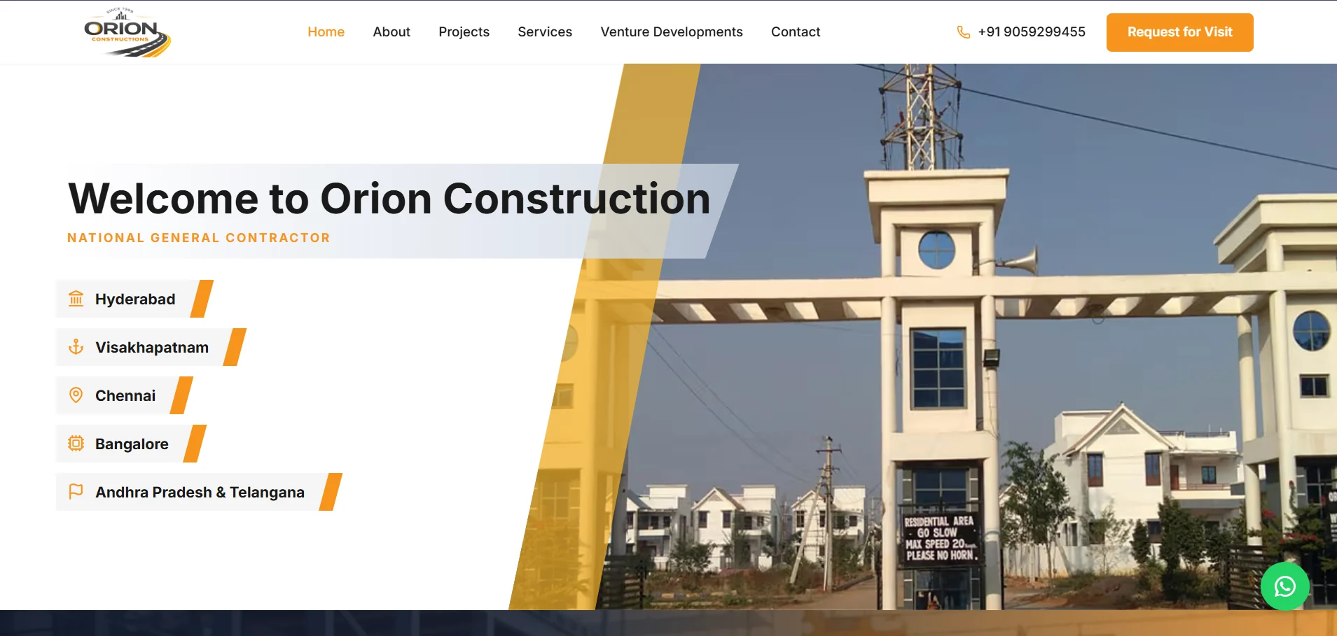 Orion Constructions website designed and built by Crayora