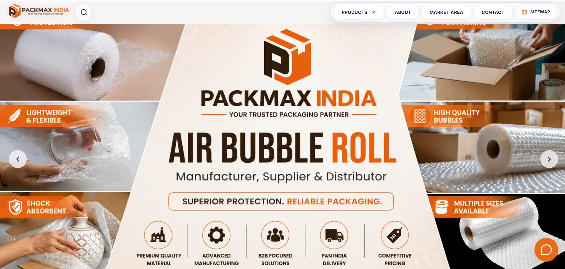 Packmax India website designed and built by Crayora
