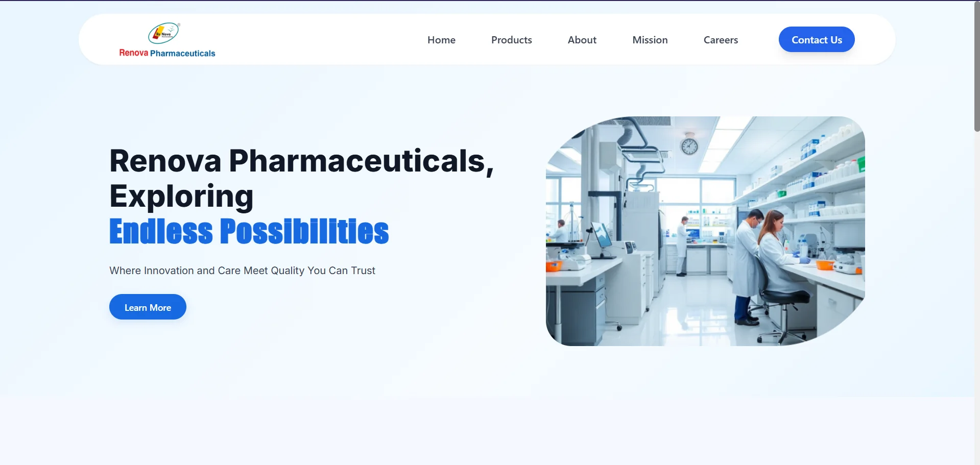 Renova Pharmaceuticals website designed and built by Crayora