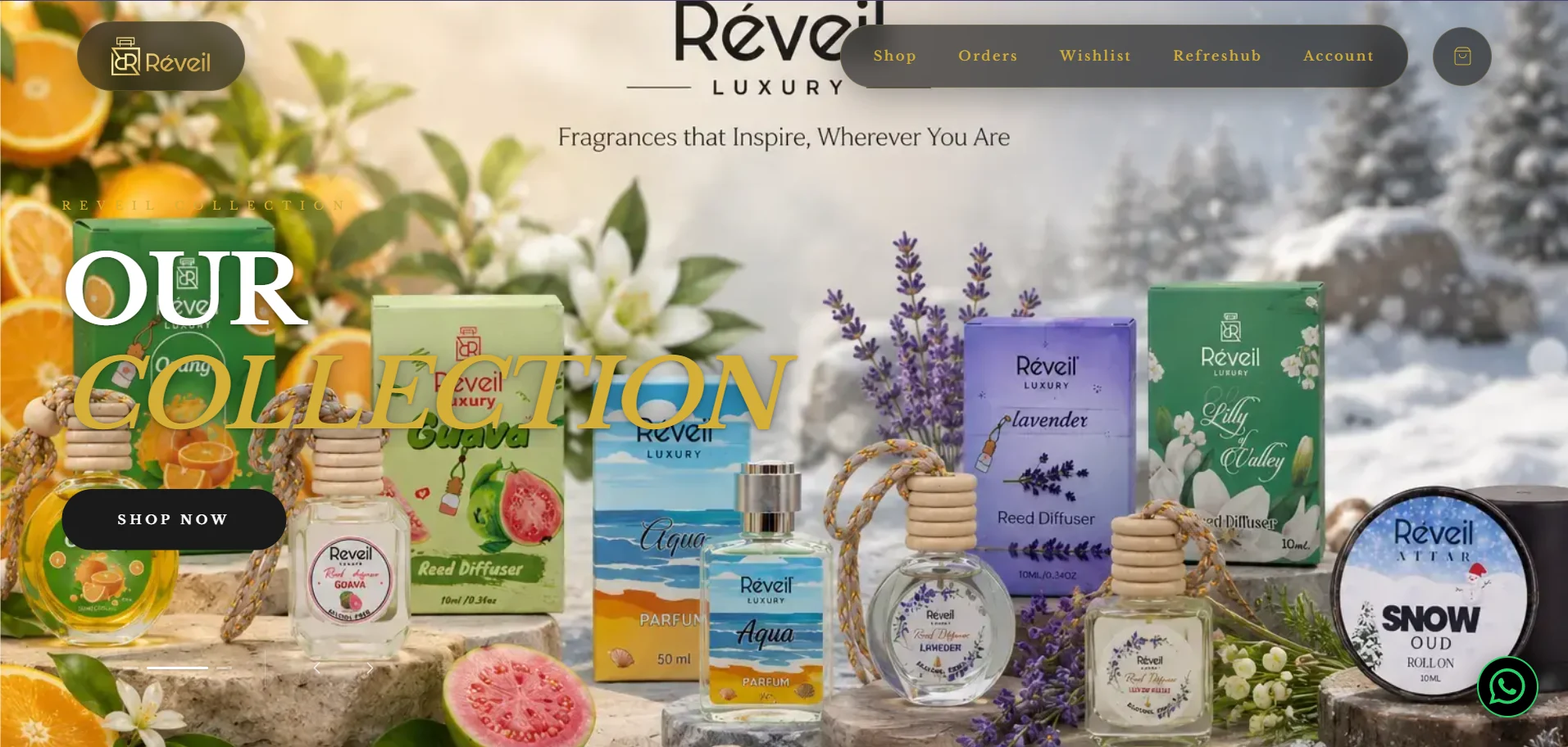 Reveil Fragrance website designed and built by Crayora