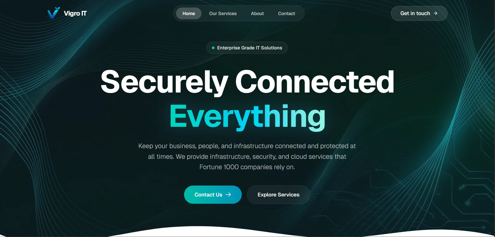 Vigro IT website designed and built by Crayora