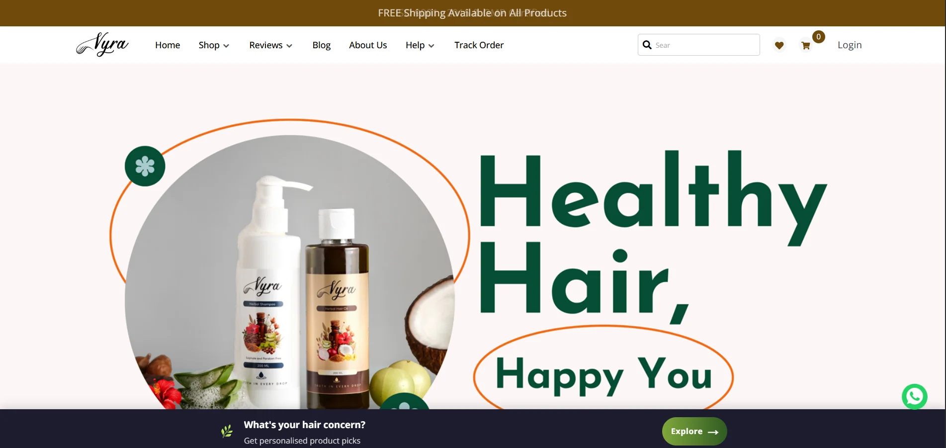 Vyra Herbals website designed and built by Crayora